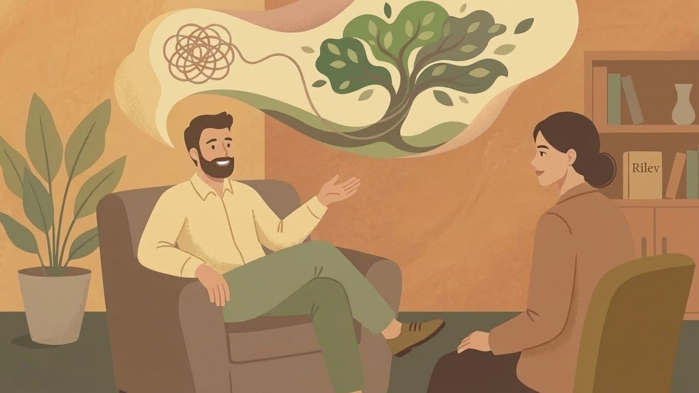 Therapy session with licensed clinician using data-led approach